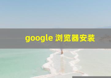 google 浏览器安装